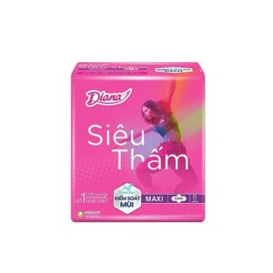 Băng vệ sinh Diana kiểm soát mùi siêu thấm cánh 8M