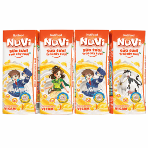 Sữa tươi trái cây Nuvi cam 4x180ml [ (Lốc 4 hộp) ]