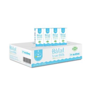 Sữa tươi UHT Đà Lạt True Milk VPMilk ít đường 180ml (thùng 48 hộp)